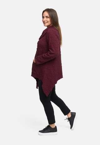 Jas asymmetrisch met rits 'Floréa' rood