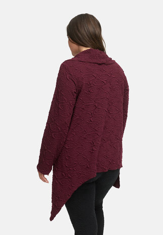 Jas asymmetrisch met rits 'Floréa' rood