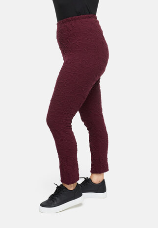 Tregging van viscose-stretch 'Floréa'rood