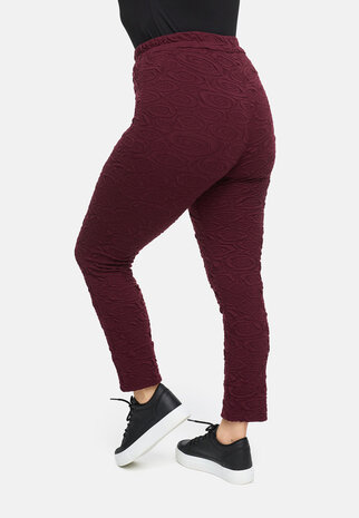 Tregging van viscose-stretch 'Floréa'rood