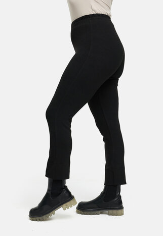 Tregging van viscose-stretch 'Floréa' zwart