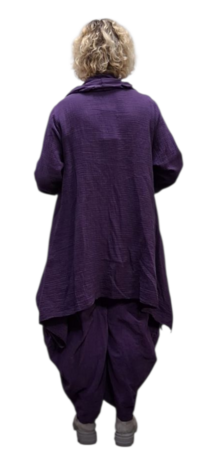 Aparte-tuniek purple gedeeltelijke tweelaags mousseline stof 