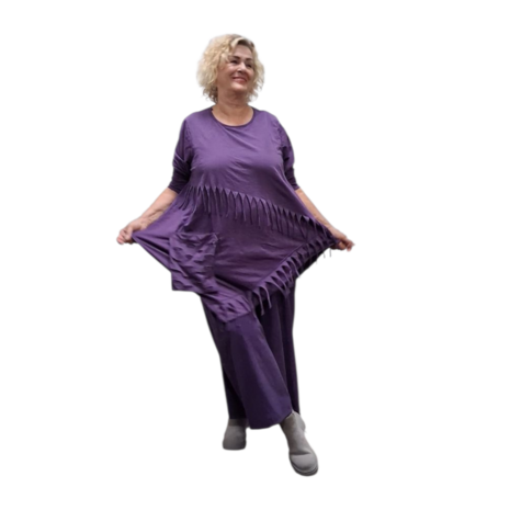 Aparte-tuniek purple met franjes