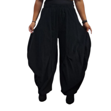 Ruime ballonbroek  zwart corduroy