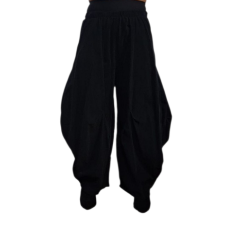 Ruime ballonbroek  zwart corduroy