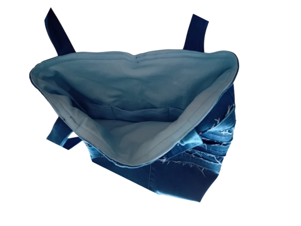 Myrjo handgemaakte denimtas blauw