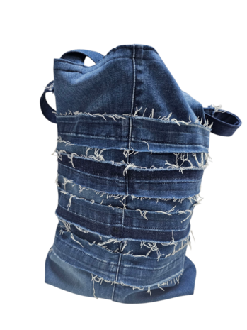 Myrjo handgemaakte denimtas blauw