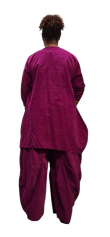 Leuke tuniek met knopen paars corduroy