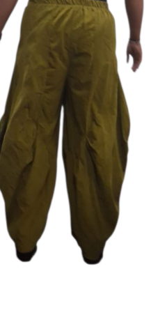 Ruime ballonbroek groen corduroy
