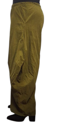 Ruime ballonbroek groen corduroy