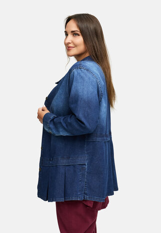 Blousejas van premium denim `Indiga` stretch
