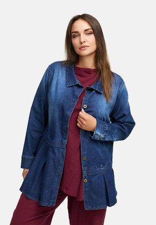 Blousejas van premium denim `Indiga` stretch