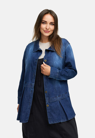 Blousejas van premium denim `Indiga` stretch