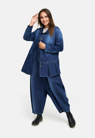 Blousejas van premium denim `Indiga` stretch