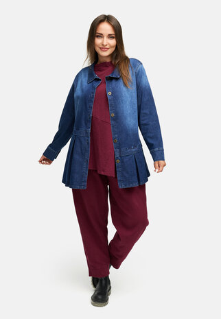 Blousejas van premium denim `Indiga` stretch