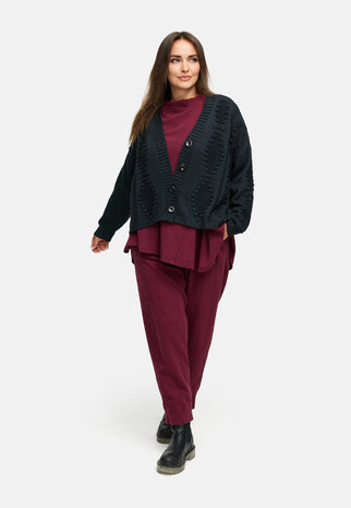 Gebreid kort vest `Cotona` zwart