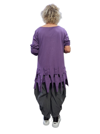 Tuniek purple met slierten en gaten