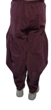 Ruime ballonbroek  aubergine corduroy
