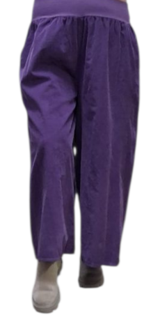 Broek purple corduroy met brede boord