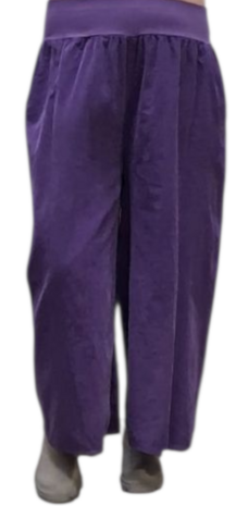 Broek purple corduroy met brede boord