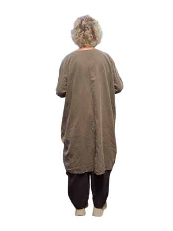 Jurk / lange tuniek taupe corduroy