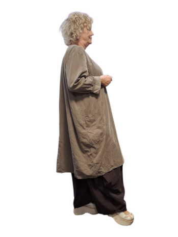 Jurk / lange tuniek taupe corduroy