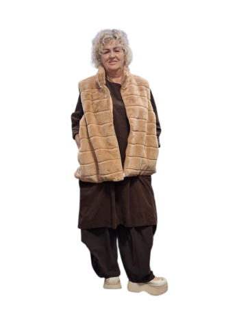 Leuke bodywarmer camel