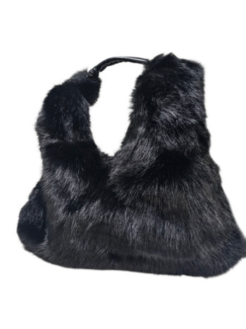 luxe bag zwart imitatiebont