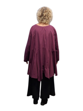 Ruime A-lijn-tuniek aubergine