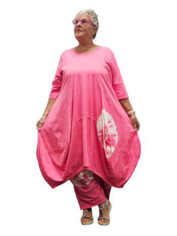 Ballonjurk batikprint roze