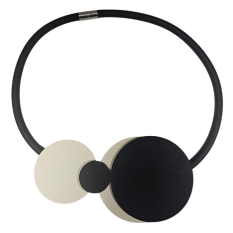 Rubberen ketting zwart/offwhite
