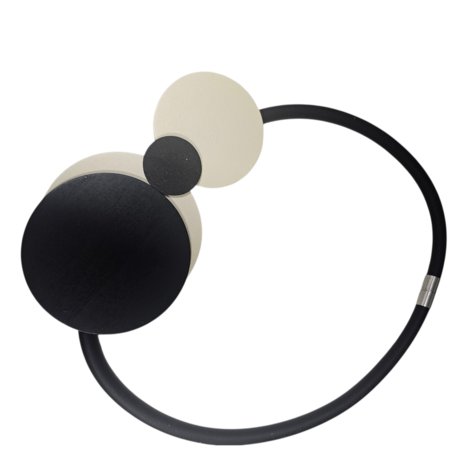 Rubberen ketting zwart/offwhite