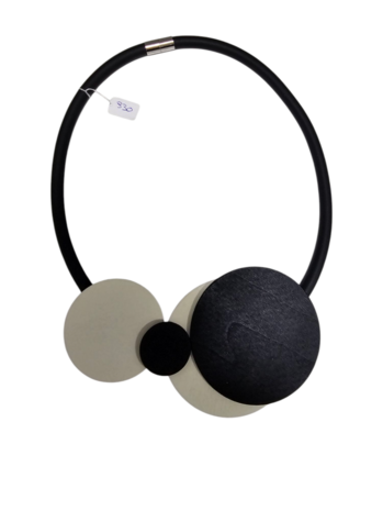Rubberen ketting zwart/offwhite