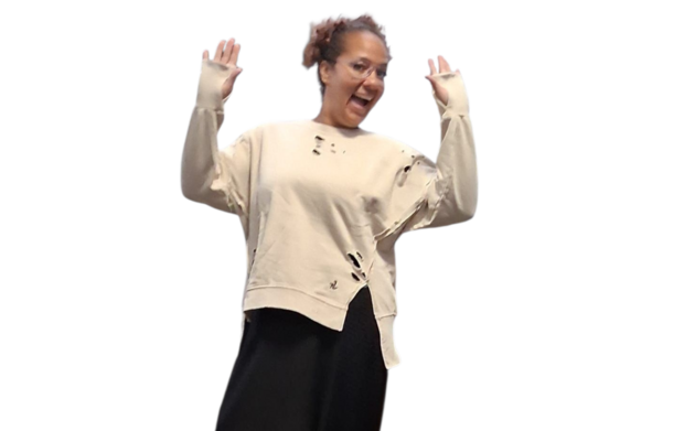 Sweater-met-zand met openingen