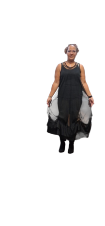 Petticoat jurk zwart tule