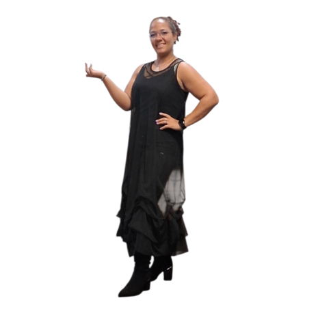 Petticoat jurk zwart tule