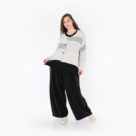 Jas-vest-Frilla-Geribbeld-blauw-ecru