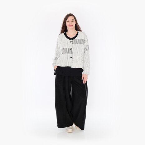 Jas-vest-Frilla-Geribbeld-blauw-ecru