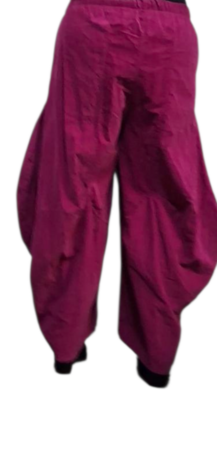 Ruime ballonbroek paars corduroy