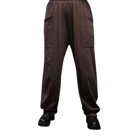 Wijde broek bruin 100% cotton
