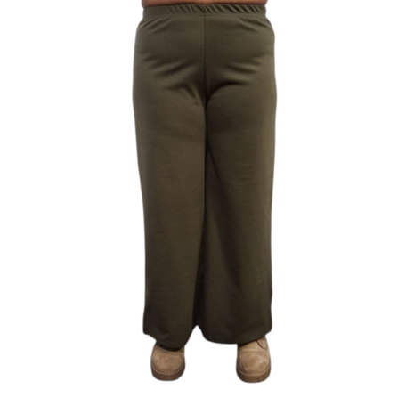 Basic broek groen in rechte vorm  groen