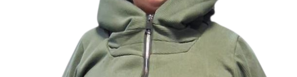 Korte tussenjas groen met capuchon ribfluweel/corduroy