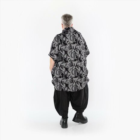 Shirt/omslagdoek Ravena grijs print
