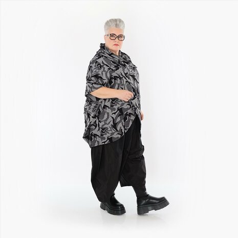Shirt/omslagdoek Ravena grijs print