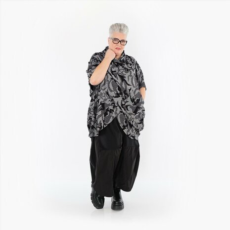 Shirt/omslagdoek Ravena grijs print