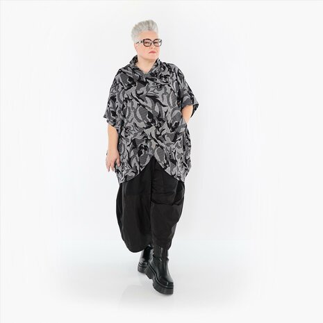 Shirt/omslagdoek Ravena grijs print