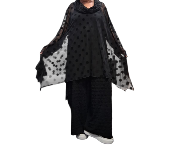 Tuniek Sophia zwart voile