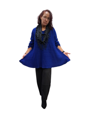 Trui gebreid bouclé blauw