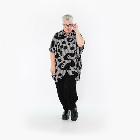 Shirt/omslagdoek Athena zwart wit