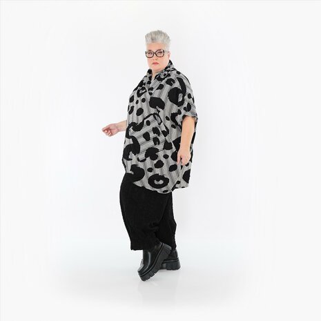 Shirt/omslagdoek Athena zwart wit